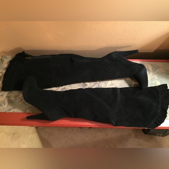 NEW Victoria's Secret/Colin Stuart black suede over-knee boots size 10 - Picture 1 of 3